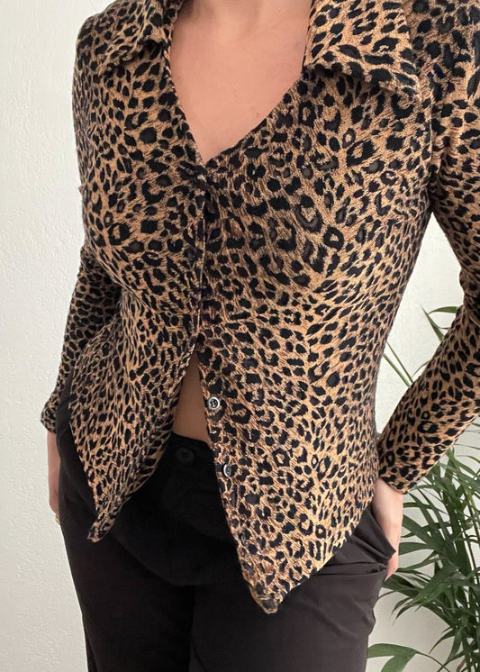 Leopard Print Button-up